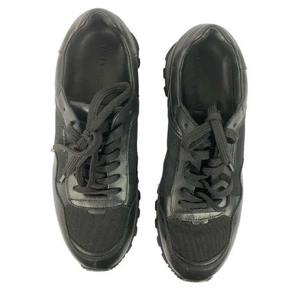 NWOT TIGER OF SWEDEN WOMEN'S BLACK LEATHER LOW TOP SNEAKERS - 10 - Picture 3 of 9
